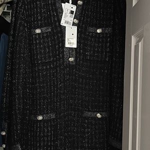 Chanel knit black and silver cocktail dress